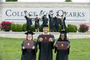 College of the Ozarks hosted its 117th Commencement Ceremony on Saturday, May 11, 2024, in The Howell W. Keeter Athletic Complex on the College campus. The ceremony honored 327 graduating students: 61 Bachelor of Arts, 249 Bachelor of Science, and 17 Bachelor of Science in Nursing. 